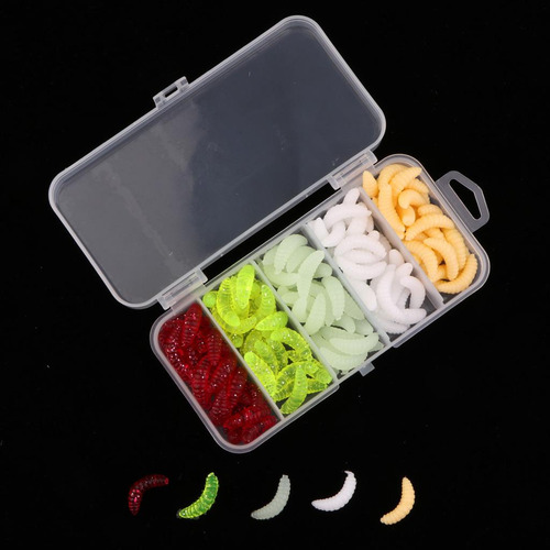 5 X 5x125 Uds Señuelo De Pesca Larva Cebos Suaves 5 Piezas