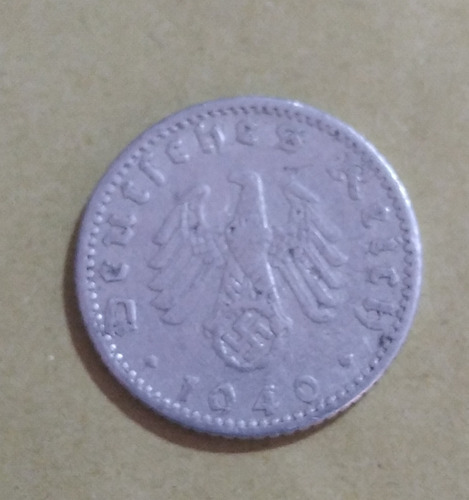 Moneda De 50 Marcos Nazi, En Aluminio, Buen Estado 