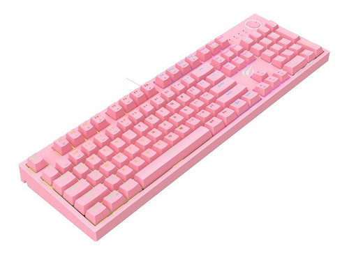 Teclado Mecánico Gamer Havit Kb871l Rgb - Pink