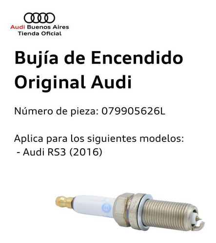 Imagen 2 de 7 de Bujía De Encendido Original Audi Rs3