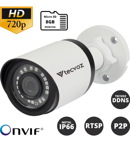 Câmera de segurança Tecvoz TV-ICB102 TV com resolução de 1MP visão nocturna incluída branca