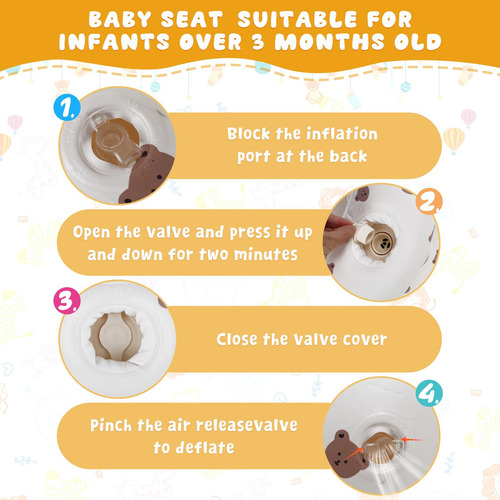 Asiento Inflable Para Bebé, Bomba Incorporada, Asiento