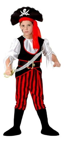 Disfraz De Pirata Niños 7 A 9 Años (120-130cm Altura)