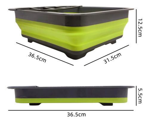 Thanstar Escurridor Plegable Verde Cuadrado Para Cocina