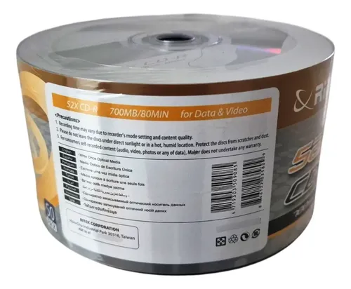 Ridata Cd-r 50 Unidades 700mb 52x Mídia Virgem | MercadoLivre