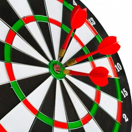 Juego De Dardos Tiro Al Blanco 2 En 1 Madera Reversible 36cm