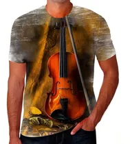 Comprar Camiseta Camisa Violão Violino Guitarra Notas Musicais 001