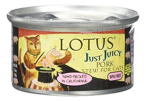 Lotus Cat Just Juicy - Guiso De Cerdo, Latas De 2.5 Onzas 24