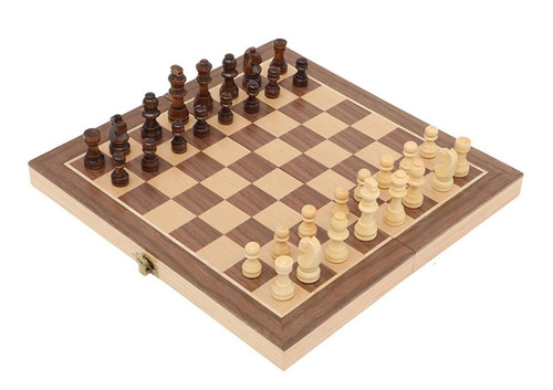 Ajedrez De Madera Tablero Plegable De Lujo Chess 29x29 Cm