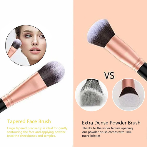 Set Brochas Maquillaje Profesional De Ojos Y Cara 16 Brochas