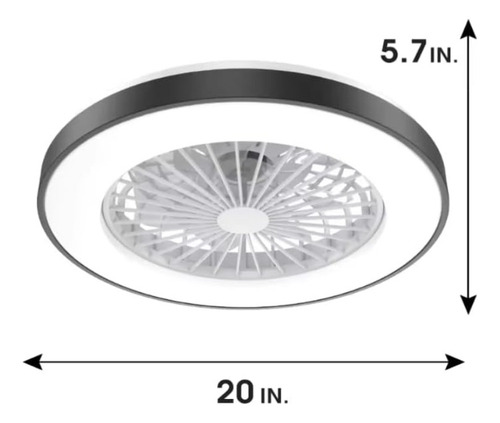 Ventilador de techo Alphaled Dualflow turbo con palas de Plástico estructura color blanco, 50.8cm de diámetro 127V