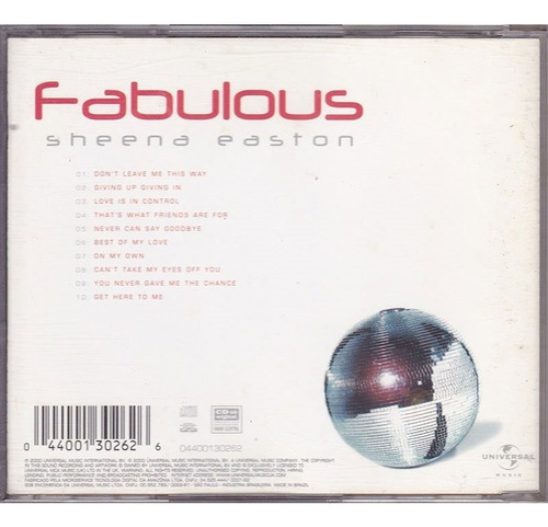 - Sheena Easton - Fabulous- Cd 2000