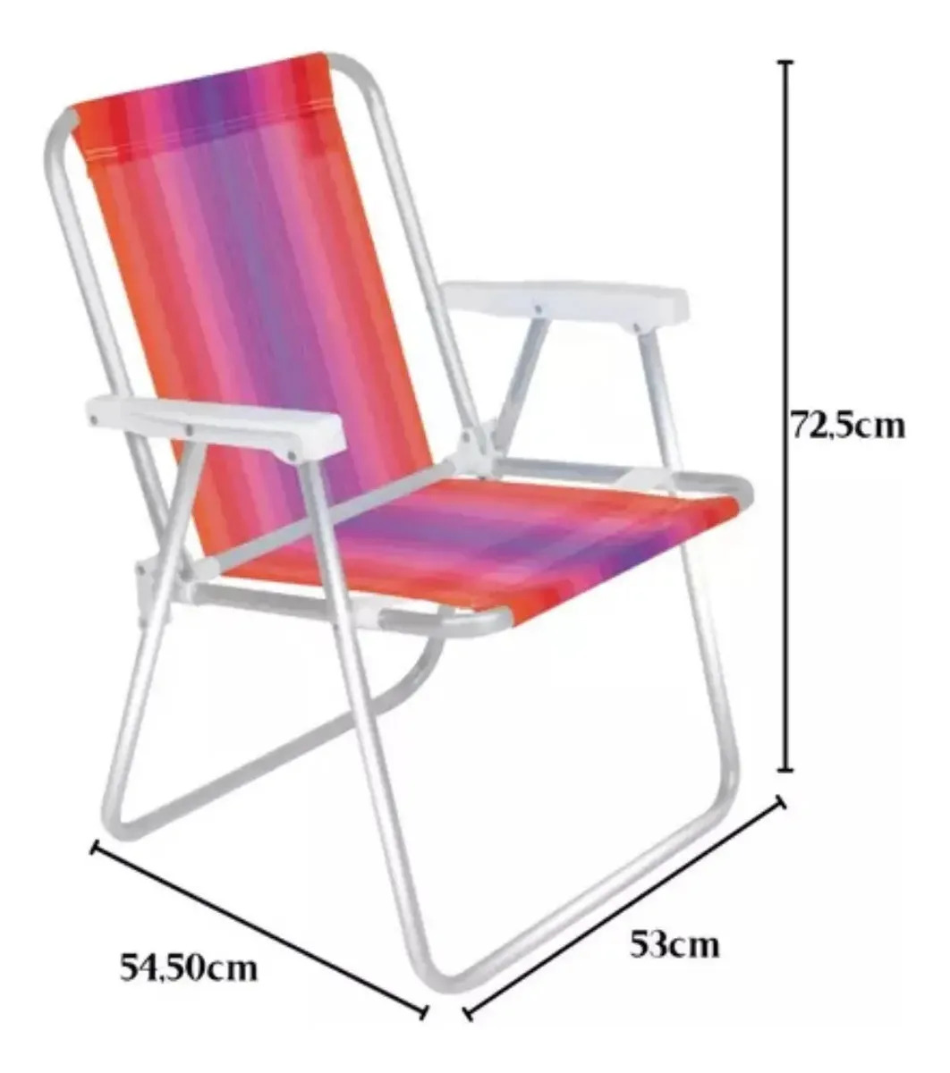 Cadeira Praia Alta Piscina Alumínio Nylon 110kg Mor Cor Rosa/roxo