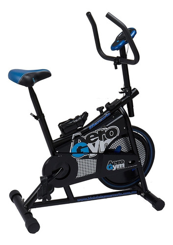 Bicicleta fija Mercurio Aerogym spinning color negro y azul