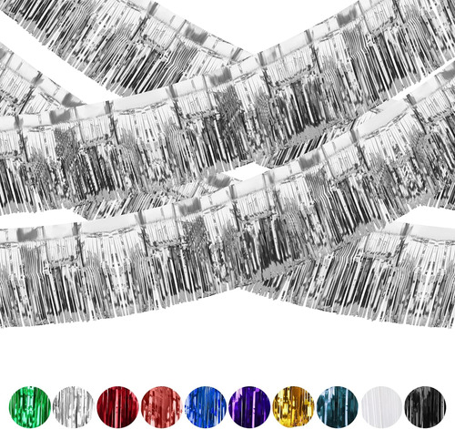 8 Paquete De Lámina Metálica Iridescente Garland Cortinas Fl