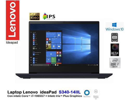 Lenovo S340-14iil Core I7-1065g7 Ram 8gb Ssd 960gb 14fhd W10