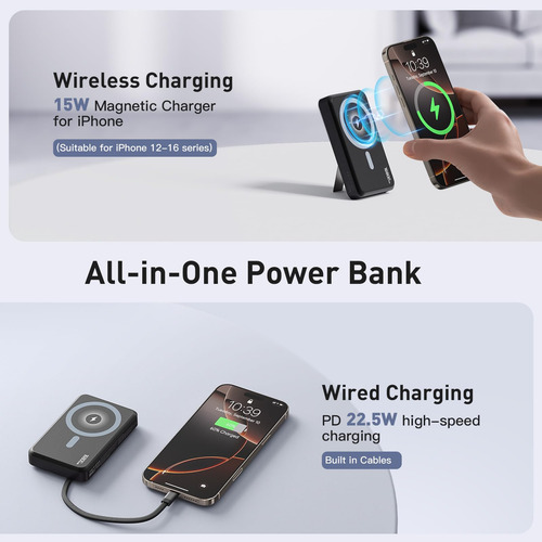 Power Bank Tryetas 16800 Mah, Magnético, Inalámbrico, 15 W,