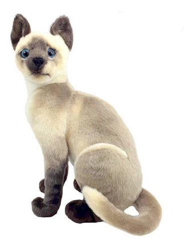 Gato Siamês Pelúcia 35 Cm Sentado