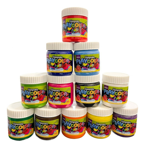 Tempera Escolar Playcolor 300 Grs Colores Varios Por 10 U