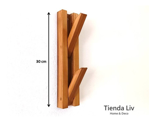 Imagen 4 de 6 de Perchero Pared 2 Ganchos Madera Rebatible Nórdico Vertical