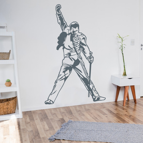 Imagen 2 de 3 de Vinilo De Pared Freddie Mercury Queen Chico 55 De Alto