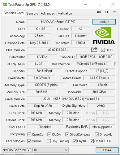 Imagen 5 de 5 de Placa De Video Geforce Gt 740 2gb Gddr5 Hdmi Vga Fortnite