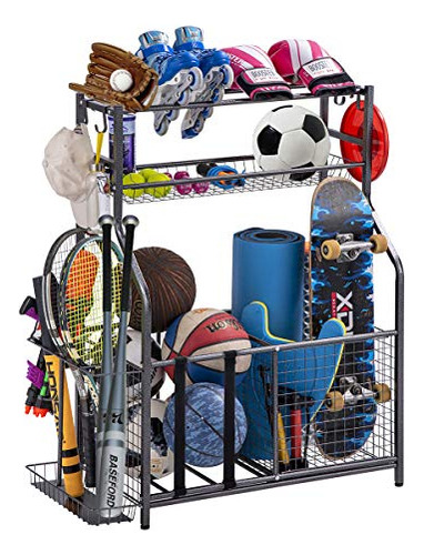 Garage Sports Equipment Storage Organizer With Baskets ...