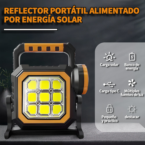 Lámpara Multifuncional Para Trabajo Powerbank Portátil Solar