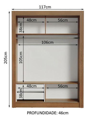 Guarda-roupa Infantil Bento Madesa 2 Portas Correr Esp Rb Cor Rustic/Branco
