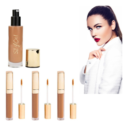 Kit Maquillaje Corrector De Ojeras Y Base Liquida