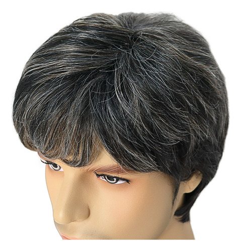 Peluca Sintética Para Hombre Hombre, Mezcla Corta, Pelo Para