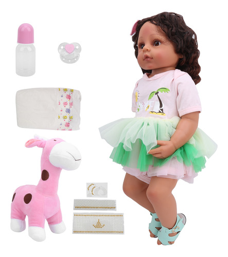 Muñeca De Pelo Rizado De 55 Cm Para Bebé, A La Moda, Suave Y