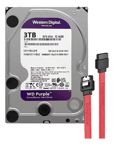 3tb Disco Duro Interno Western Digital Purple 3.5 7200