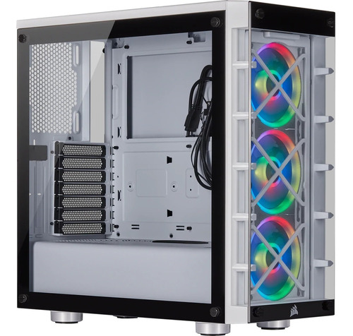 Gabinete Corsair Crystal Icue 465x Rgb Mid-t White Gamer