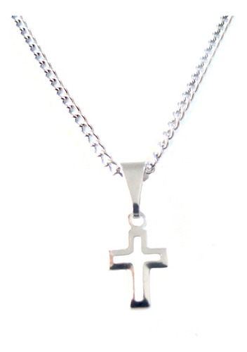 Cordão Colar Crucifixo Cruz Religioso Aço Inox