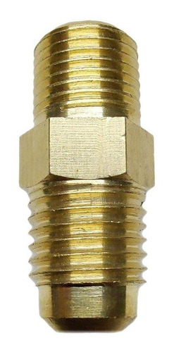 Conector Recto Macho En Latón Dorado De 1/8 Npt X 1/4 Flare