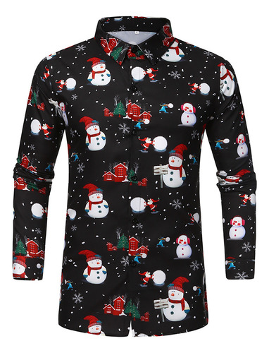 Camisa De Manga Larga Para Hombre, Otoño-invierno Y Navidad