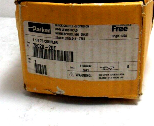 Parker Hannifin 75c20-20f Snap-tite Series 75 Hydraulic Ccf