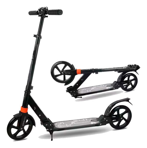 Scooter Urbana Mecánica Con Freno De Disco Adultos Niños Color Negro Urban Scooter