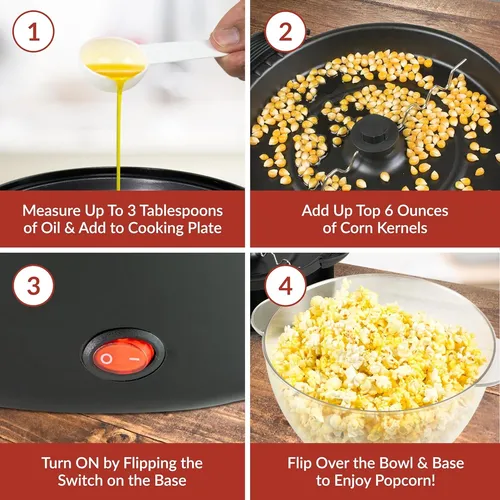 Popcorn Popper Nostalgia De 6 Cuartos De Galón Con Tecnologí
