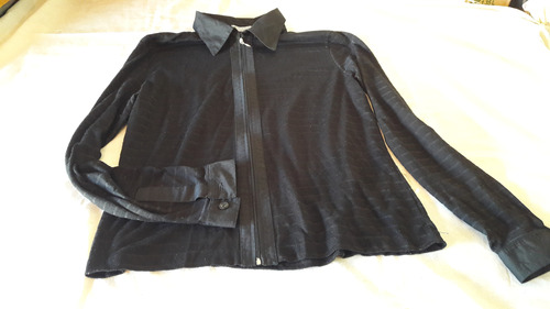  Cardigan Camisa Coleccion Privada Negra Cierre Muy Bonita