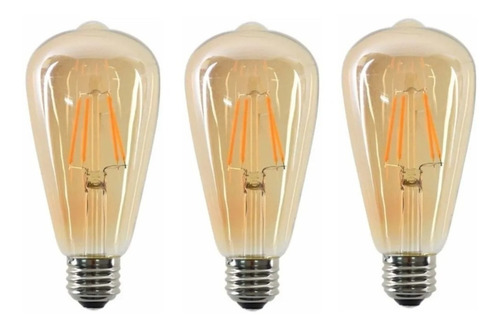 Imagen 4 de 8 de Pack X10 Ampolletas Retro Led Vintage Luz Calida 4w Guirnald