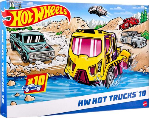 Hot Wheels Paquete De 10 Camiones, 10 Semirremolques De Jug. Color Multicolor