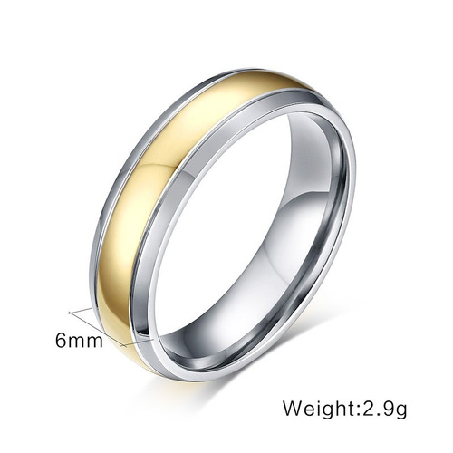 Anillo Elegante De Acero Para Bodas- Compromisos.