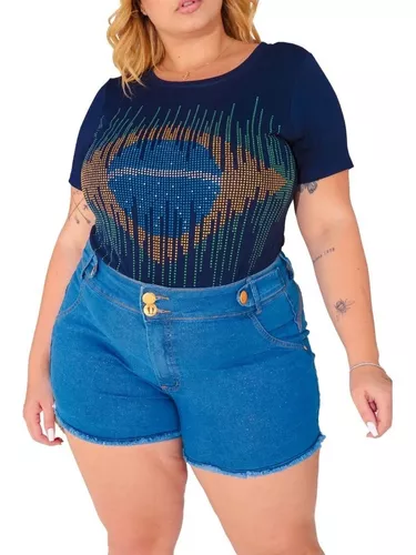 Camiseta Do Brasil Feminina Em Cristais Blusa Plus Size