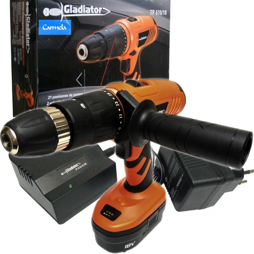 Taladro Atornillador Con Percutor A Batería 18v - Gladiator