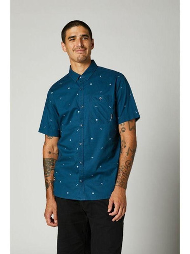 Camisa Fox Lifestyle Decrypted Azul Talla L