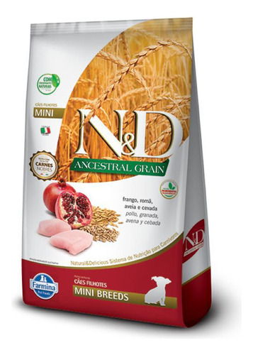 Ração N&d Ancestral Frango Cães Filhote Raças Pequenas 2,5kg