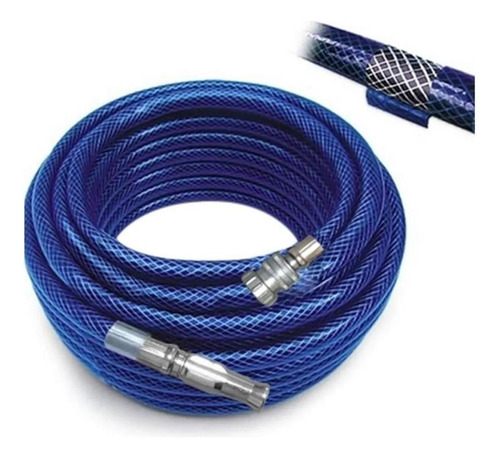 Mangueira Trançada Azul 15m + Esguicho/engate Metal Axaflex