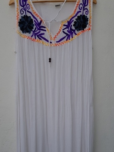 Vestido Largo Bordado Hasta 6 Xl
